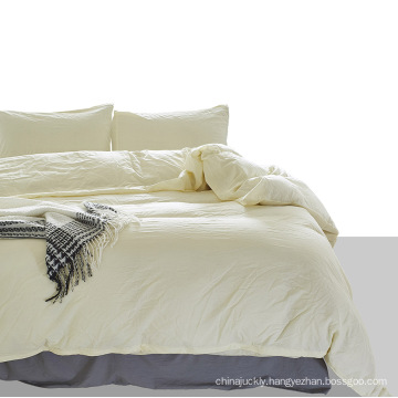 Wholesale washed cotton line sheets bedding set